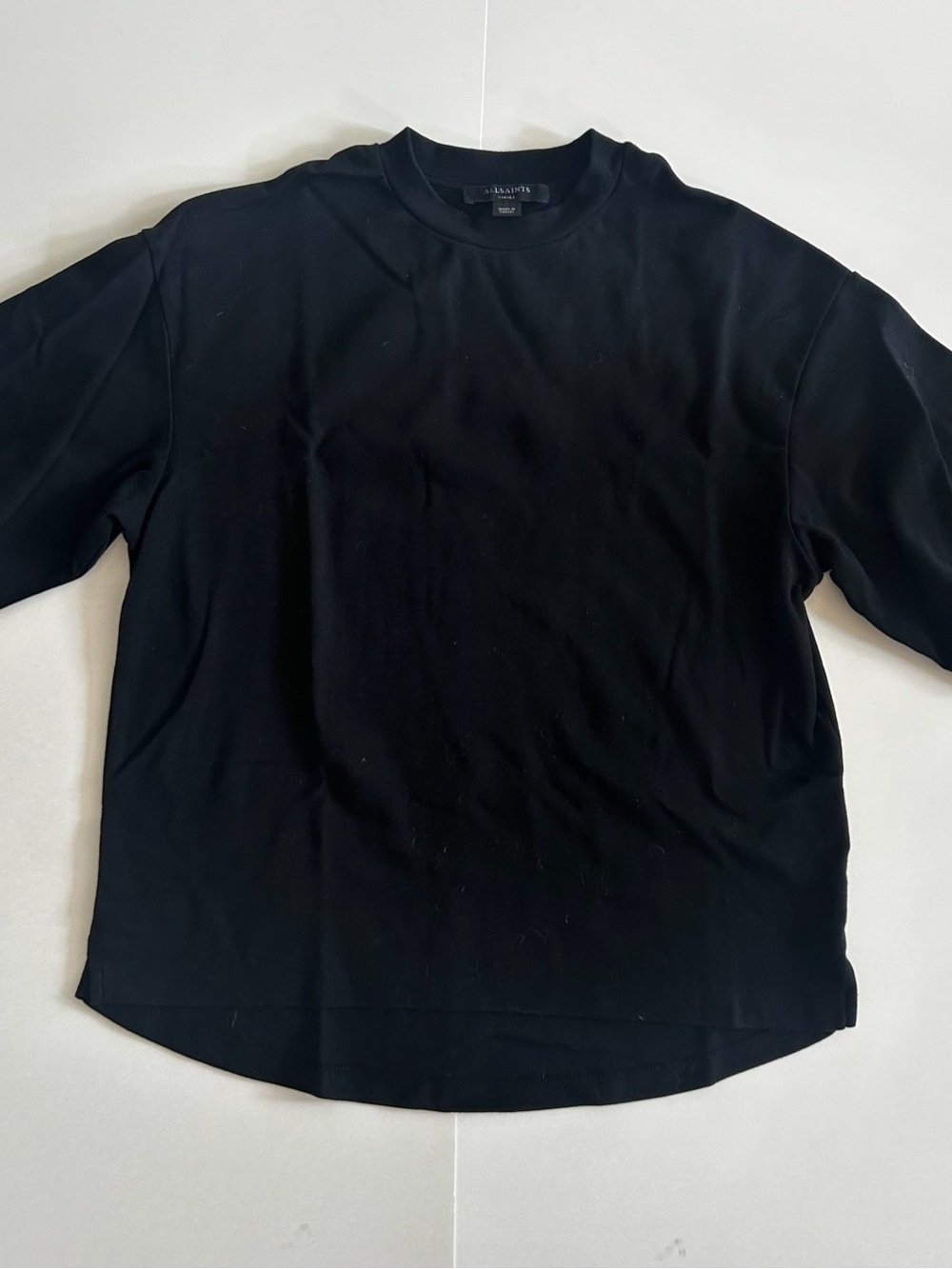 AllSaints Crewneck Black Heavyweight T-Shirt